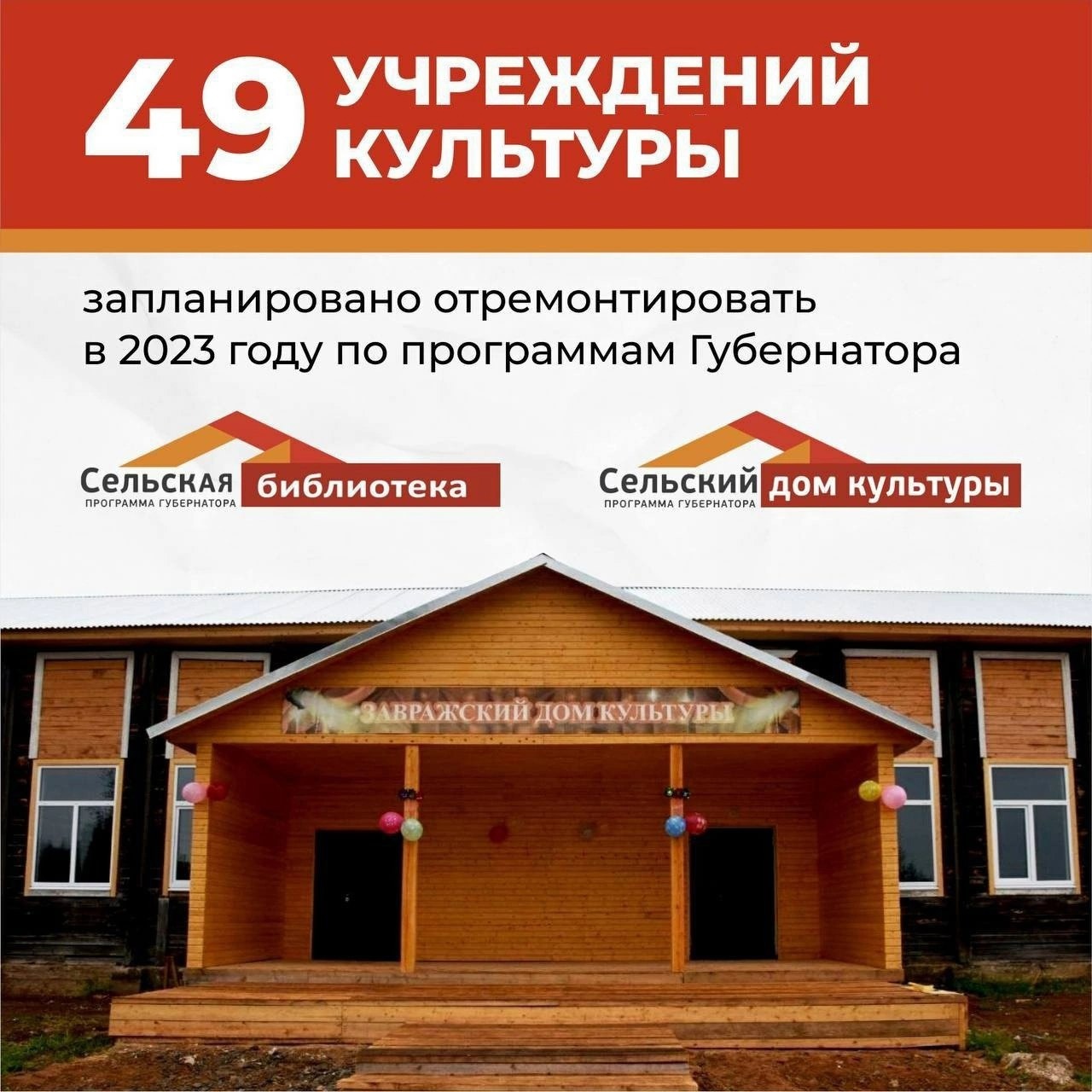  «Стало просторно, ярко, современно»: более половины запланированных ремонтов по программам Губернатора завершено в учреждениях культуры области.