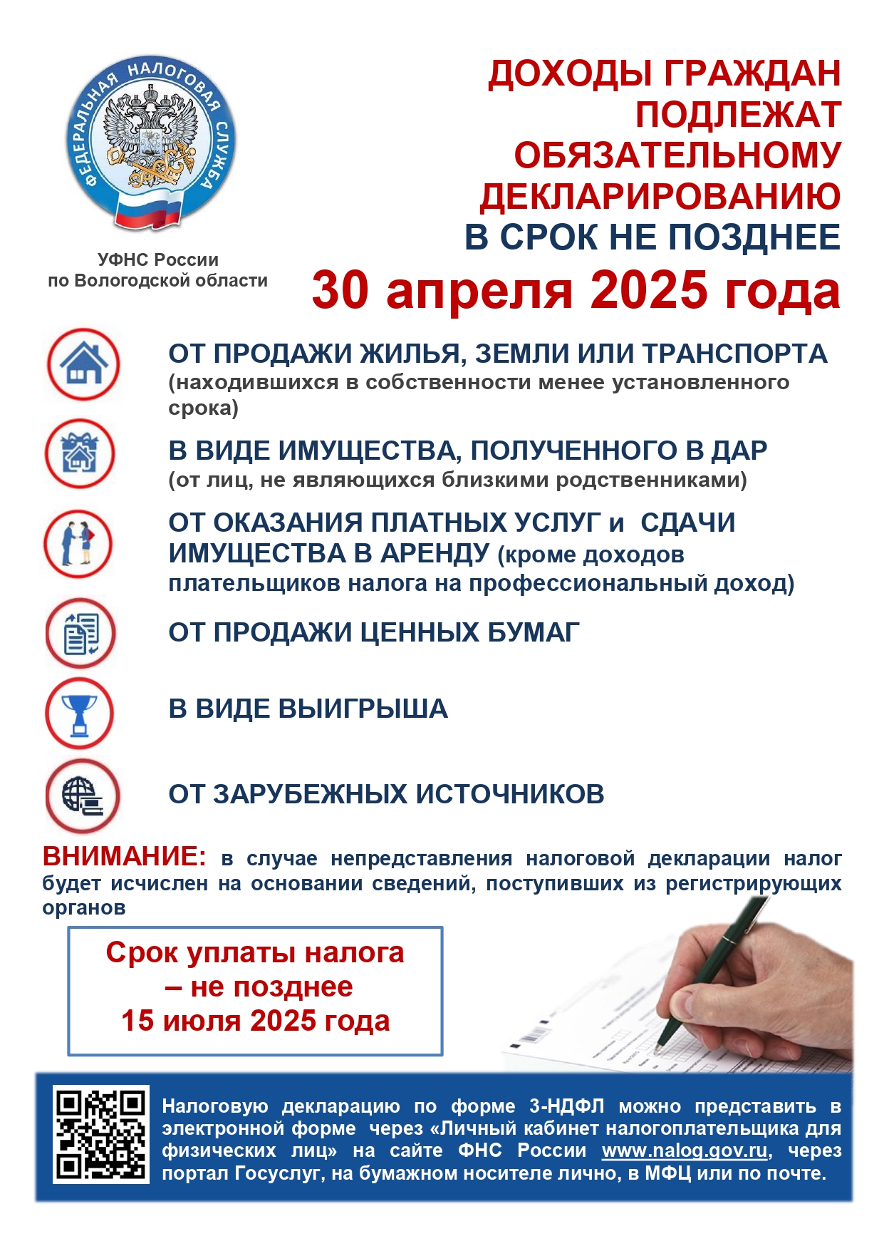 В Вологодской области стартовала кампания по декларированию доходов за 2024  год.